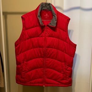 Red puffer vest
